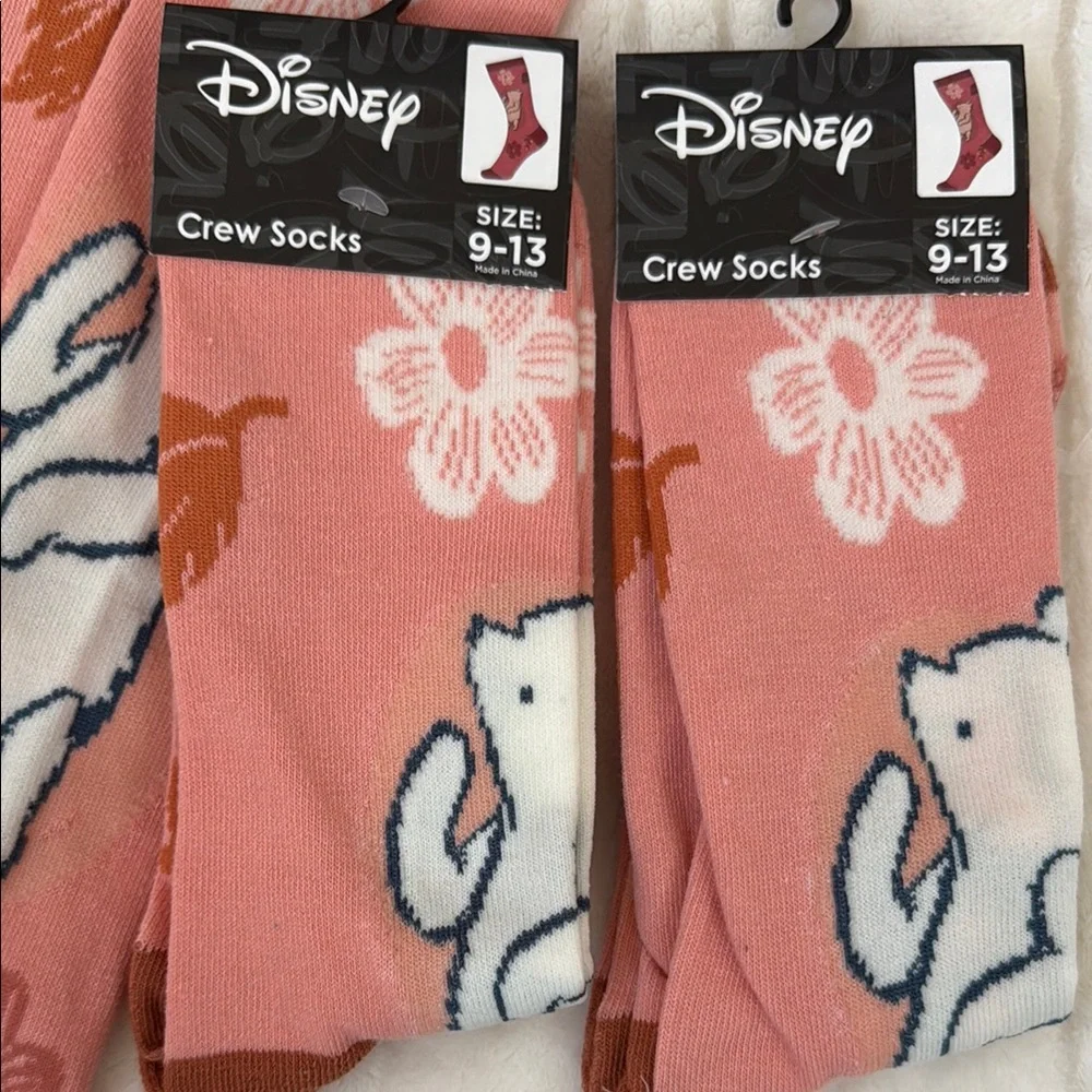 Disney “Winnie The Pooh” Bear and Floral Crew Socks
